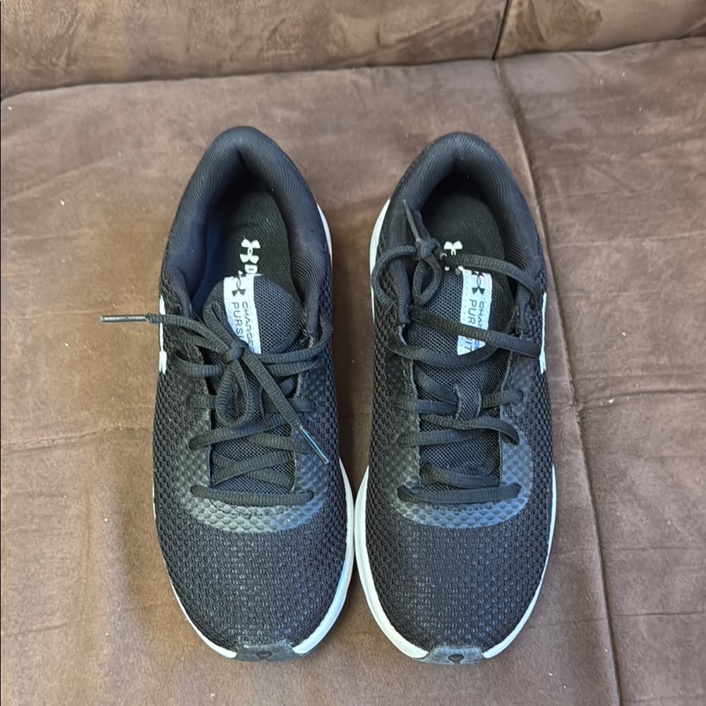 Under Armour Black and White Athletic Shoes with Breathable Mesh